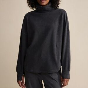 Varley Rainer Roll Neck Midlayer Jumper Sweatshirt Black Marl Gray Size Medium